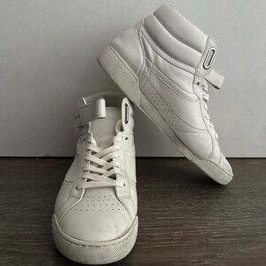 Saint Laurent Distressed High Top Leather Sneaker
